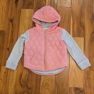 Tucker + Tate Quilted Pink and Gray Multi-Media Kids Hoodie Size 5